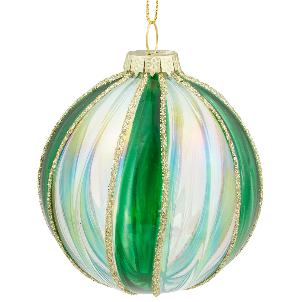 Christamas tree decoration Glossy Glass, Green